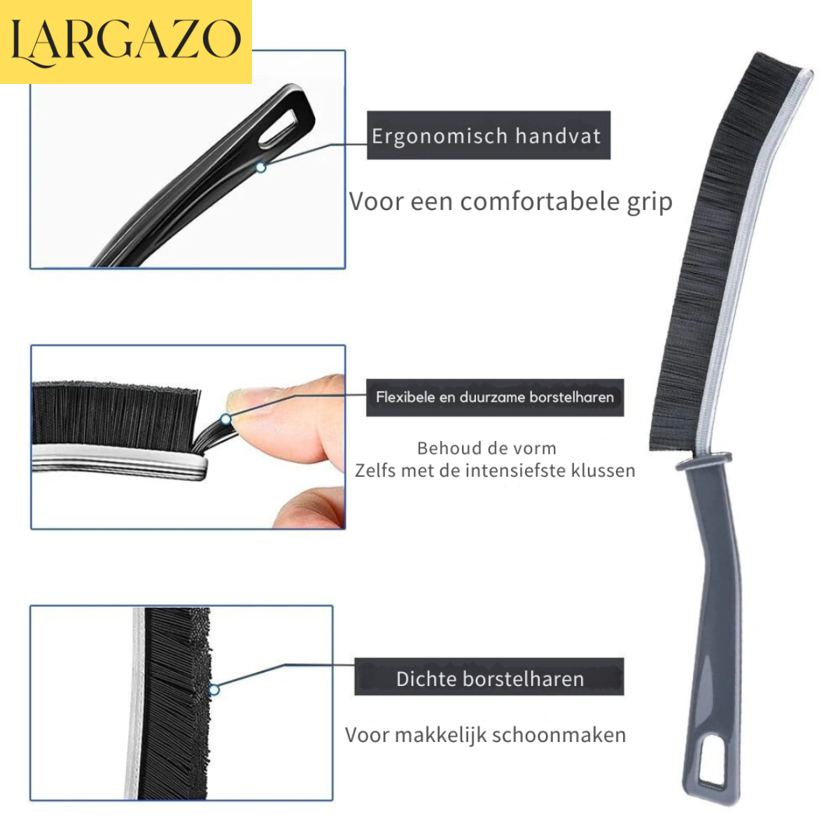 OveralProper Borstel - Kom gemakkelijk overal bij en houd schoon - Largazo.nl